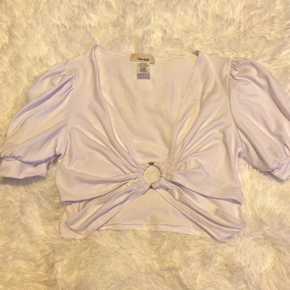 White Cross Over Crop Top